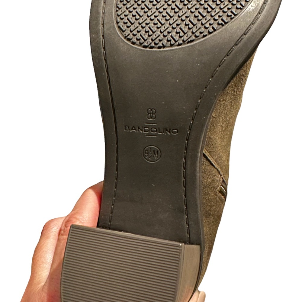 ❤️❤️ NIB BANDOLINO BLOCK HEEL GREEN SUEDE OLLIA BOOT SIZE 9.5 - Picture 3 of 6